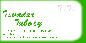 tivadar tuboly business card